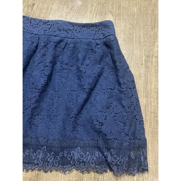 Maurices Blue Eyelet Lined Mini Skirt Size Large 2262 - Picture 2 of 3